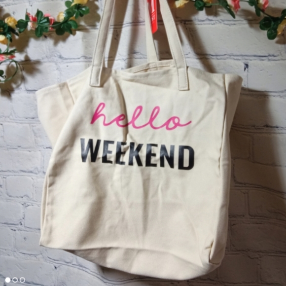 Wordprint Extra Large Totebag Cream - Picture 1 of 12
